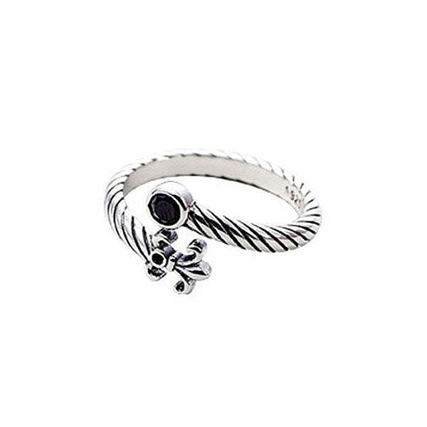 Silver Jewelry Rings Vintage Style Unique Agate Stone Decor Twisted Pattern Silver Ring TIY