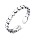 Silver Jewelry Rings Vintage Style Women Simple Design Adjustable Sterling Sliver Ring TIY