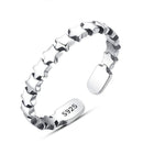 Silver Jewelry Rings Vintage Style Women Simple Design Adjustable Sterling Sliver Ring TIY