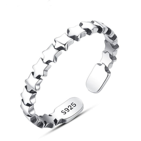 Silver Jewelry Rings Vintage Style Women Simple Design Adjustable Sterling Sliver Ring TIY