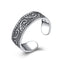 Silver Jewelry Rings Vintage Style Women Unisex Style Carving 925 Silver Ring TIY