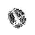 Silver Jewelry Rings Vintage Unique Belt Pattern Women Leisure Sterling Silver Ring TIY