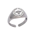 Silver Jewelry Rings Vintage Unisex Style Simple Carving Sterling Silver Adjustable Ring TIY