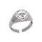 Silver Jewelry Rings Vintage Unisex Style Simple Carving Sterling Silver Adjustable Ring TIY
