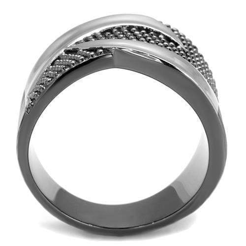 Wedding Ring Sets TK2700 Two Tone Light Black (Gun) Stainless Steel Ring