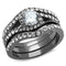 Wedding Ring Sets TK2739 Light Black Stainless Steel Ring with CZ