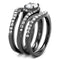 Wedding Ring Sets TK2739 Light Black Stainless Steel Ring with CZ