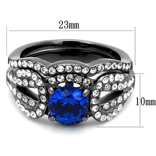 Wedding Ring Sets TK2740 Light Black Stainless Steel Ring in London Blue