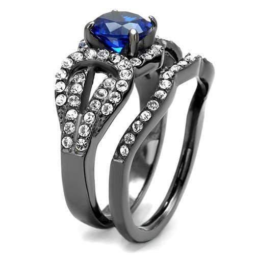 Wedding Ring Sets TK2740 Light Black Stainless Steel Ring in London Blue