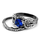 Silver Jewelry Rings Wedding Ring Sets TK2740 Light Black Stainless Steel Ring in London Blue Alamode Fashion Jewelry Outlet