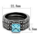 Wedding Ring Sets TK2748 Light Black Stainless Steel Ring with AAA Grade CZ