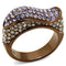 Wedding Ring Sets TK2754 Coffee light Stainless Steel Ring with Crystal