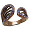 Wedding Ring Sets TK2755 Coffee light Stainless Steel Ring with Crystal