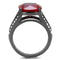 Wedding Ring Sets TK2760 Light Black Stainless Steel Ring in Ruby