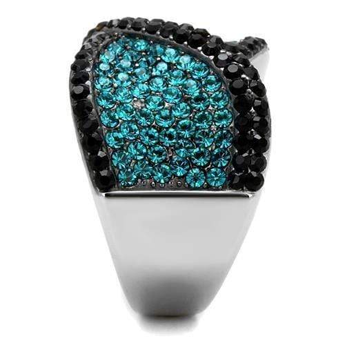 Wedding Ring Sets TK2764 Two-Tone Stainless Steel Ring with Crystal