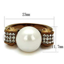 Wedding Ring Sets TK2774 Coffee light Stainless Steel Ring with Synthetic