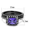 Wedding Ring Sets TK2778 Light Black Stainless Steel Ring & CZ