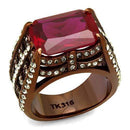 Wedding Ring Sets TK2779 Coffee light Stainless Steel Ring in Garnet