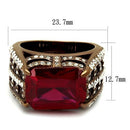 Wedding Ring Sets TK2779 Coffee light Stainless Steel Ring in Garnet