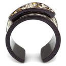 Wedding Ring Sets TK2781 Dark Brown (coffee) Stainless Steel Ring with Crystal