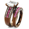 Wedding Ring Sets TK2782 Coffee light Stainless Steel Ring with CZ