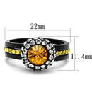 Wedding Ring Sets TK2783 Two-Tone - Stainless Steel Ring with Crystal