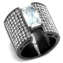 Wedding Ring Sets TK2798 Light Black Stainless Steel Ring with CZ