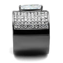 Wedding Ring Sets TK2798 Light Black Stainless Steel Ring with CZ