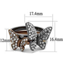 Wedding Ring Sets TK2806 & Light coffee Stainless Steel Ring with Crystal