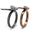 Wedding Ring Sets TK2806 & Light coffee Stainless Steel Ring with Crystal