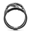 Wedding Ring Sets TK2826 Light Black Stainless Steel Ring with CZ