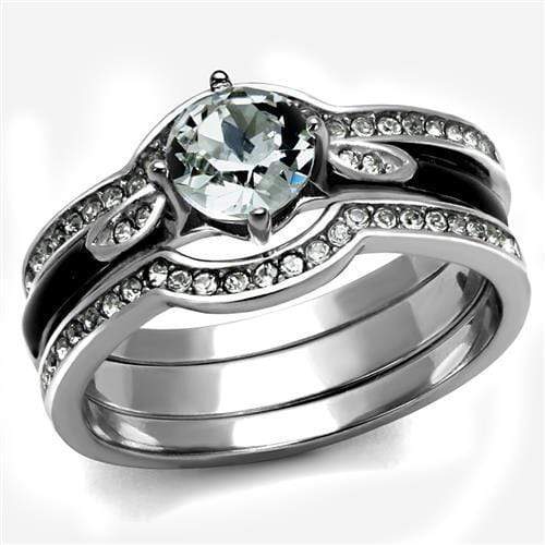 Wedding Ring Sets TK2843 Stainless Steel Ring with Top Grade Crystal