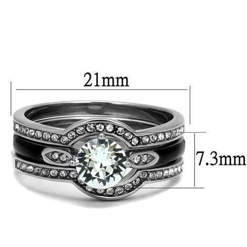 Silver Jewelry Rings Wedding Ring Sets TK2843 Stainless Steel Ring with Top Grade Crystal Alamode Fashion Jewelry Outlet