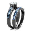 Wedding Ring Sets TK2845 Light Black Stainless Steel Ring with CZ