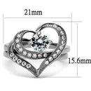 Wedding Ring Sets TK2868 Stainless Steel Ring with AAA Grade CZ