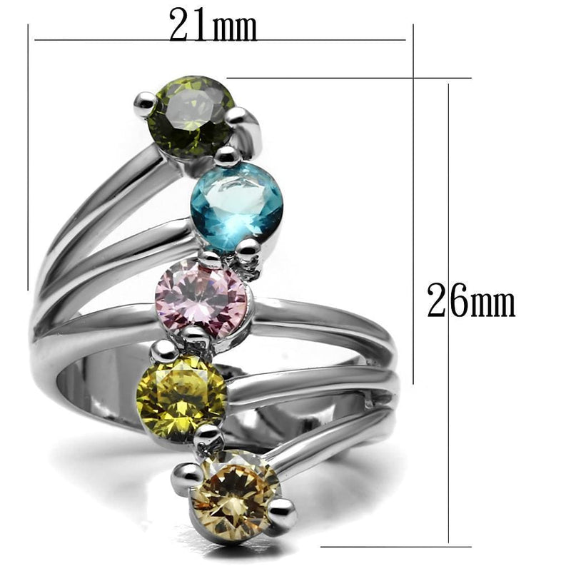 Wedding Ring Sets TK2876 Stainless Steel Ring with AAA Grade CZ