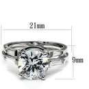 Wedding Ring Sets TK2878 Stainless Steel Ring with AAA Grade CZ