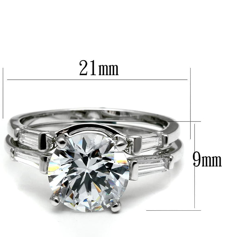 Wedding Ring Sets TK2878 Stainless Steel Ring with AAA Grade CZ