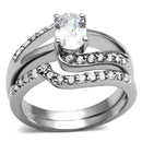 Wedding Ring Sets TK2879 Stainless Steel Ring with AAA Grade CZ