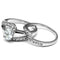 Wedding Ring Sets TK2879 Stainless Steel Ring with AAA Grade CZ