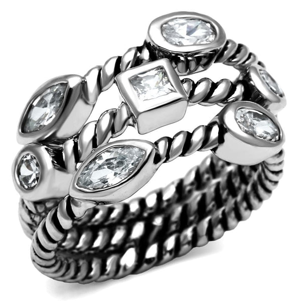 Wedding Ring Sets TK2880 Stainless Steel Ring with AAA Grade CZ