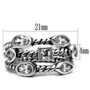 Wedding Ring Sets TK2880 Stainless Steel Ring with AAA Grade CZ