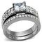 Wedding Ring Sets TK2915 Stainless Steel Ring with AAA Grade CZ