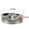 Wedding Ring Sets TK2953 Two Tone Light Brown Stainless Steel Ring with CZ