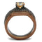 Wedding Ring Sets TK2957 & Light coffee Stainless Steel Ring & CZ