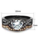 Wedding Ring Sets TK2958 & Light coffee Stainless Steel Ring & CZ