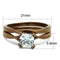 Wedding Ring Sets TK2964 Coffee light Stainless Steel Ring with CZ