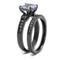 Wedding Ring Sets TK2970 Light Black Stainless Steel Ring with AAA Grade CZ