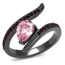 Wedding Ring Sets TK2972 Light Black Stainless Steel Ring with AAA Grade CZ