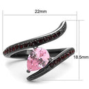 Wedding Ring Sets TK2972 Light Black Stainless Steel Ring with AAA Grade CZ